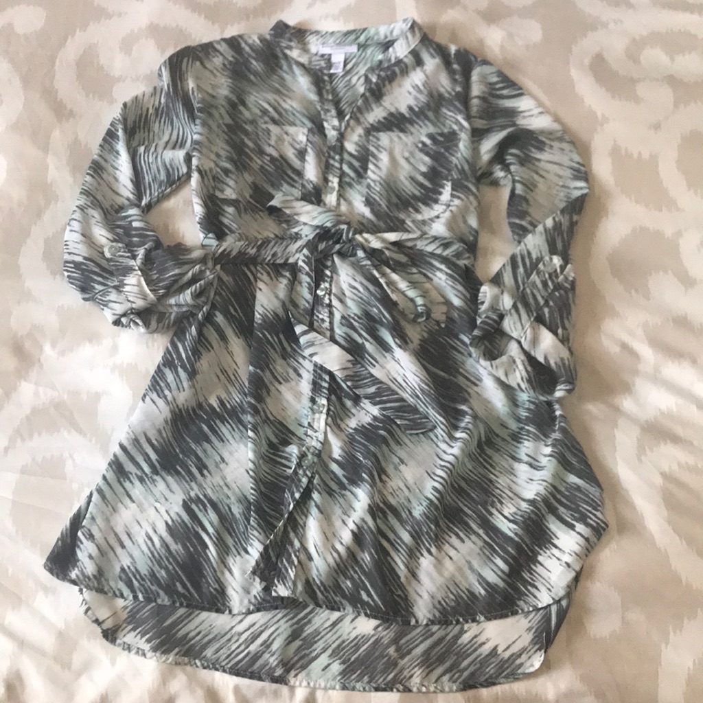 Printed Button Down Tunic